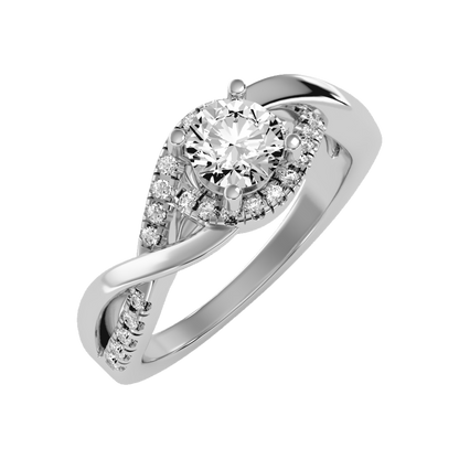 Youthful Halo Solitaire Ring - Five