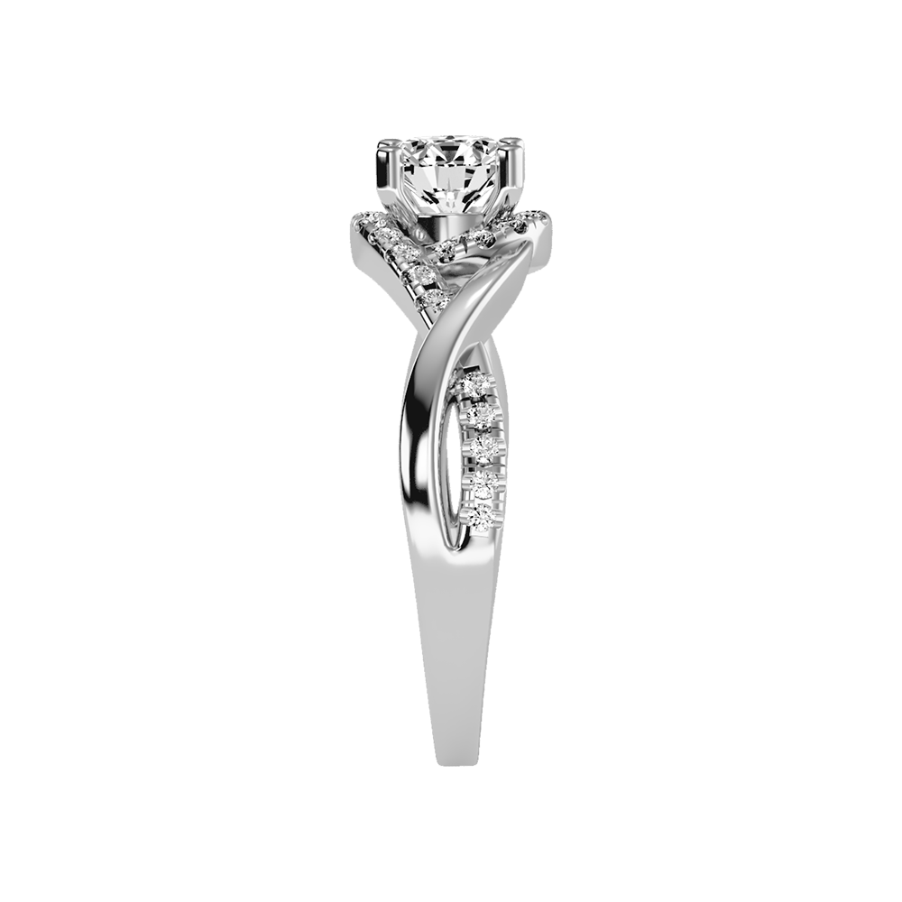 Youthful Halo Solitaire Ring In 925 Sterling Silver - Seven