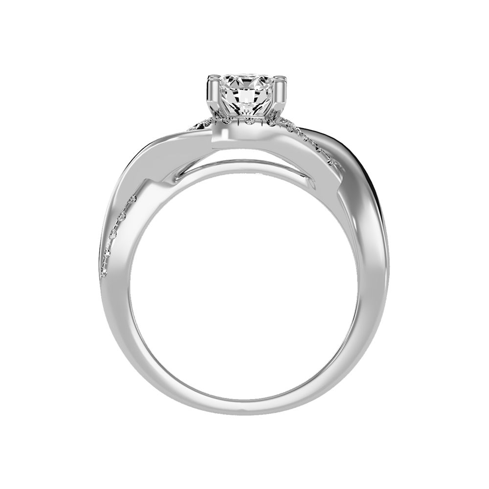 Youthful Halo Solitaire Ring In 925 Sterling Silver - Eight