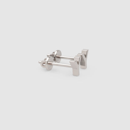 Gold Letter Y Initial Stud Earrings - Four