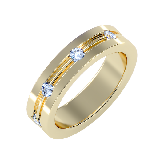 Zenith Men's Broad Band Ring In 925 Sterling Silver - One