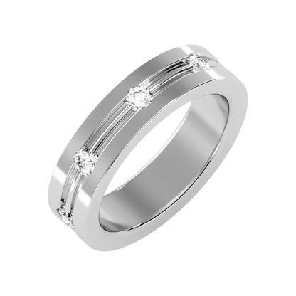 Zenith Men's Broad Band Ring In 925 Sterling Silver - Five