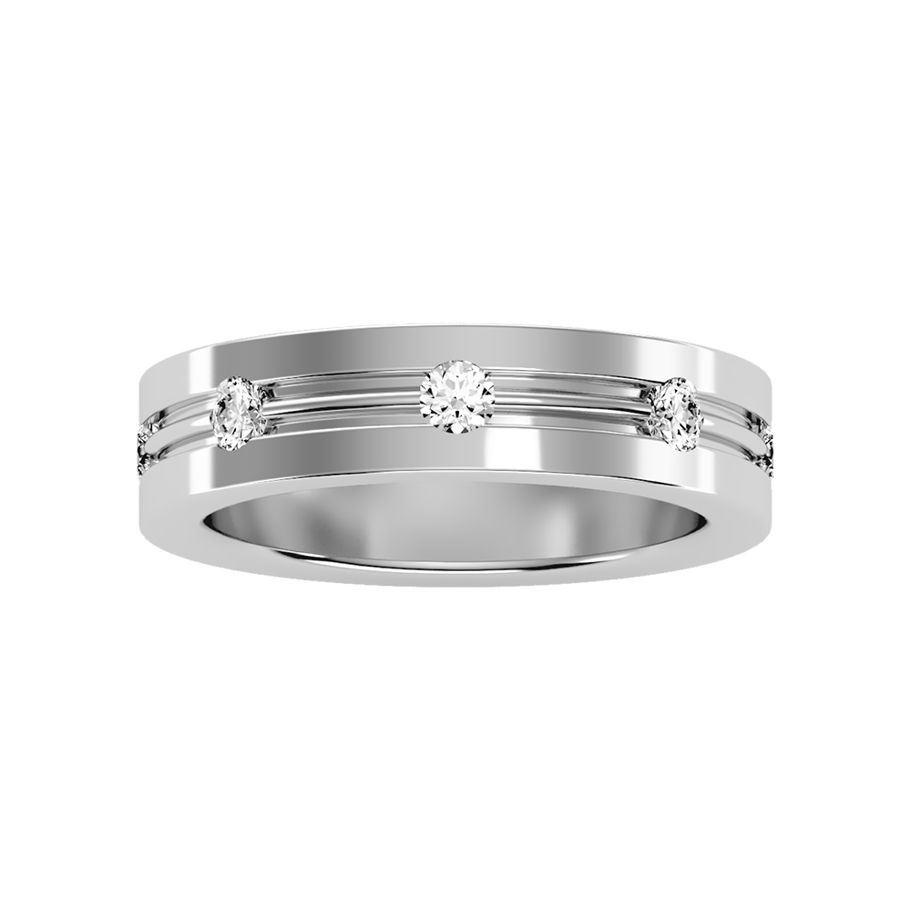 Zenith Men's Broad Band Ring In 925 Sterling Silver - Six