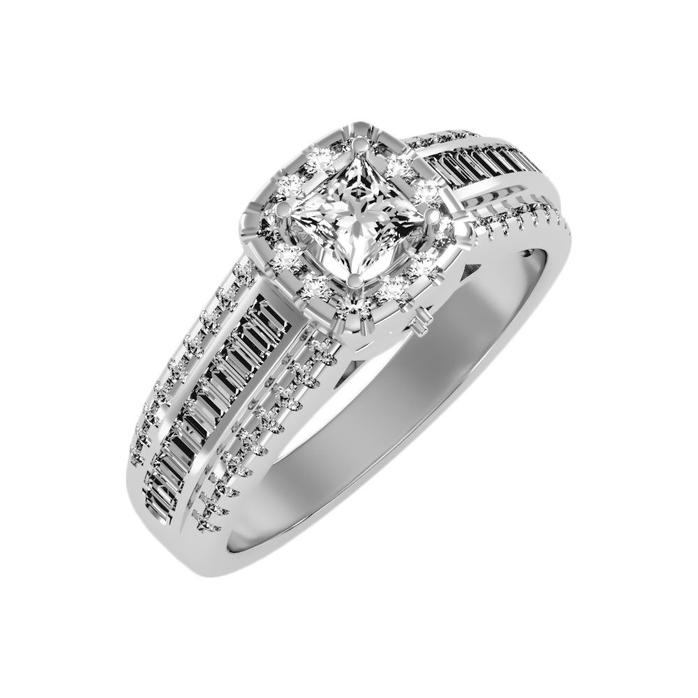 Zen Halo Ring In 925 Sterling Silver - Two