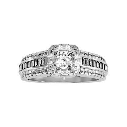 Zen Halo Ring In 925 Sterling Silver - Four