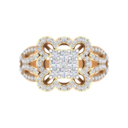 Zig Zag Squamous Cocktail Ring In 925 Sterling Silver - Ten