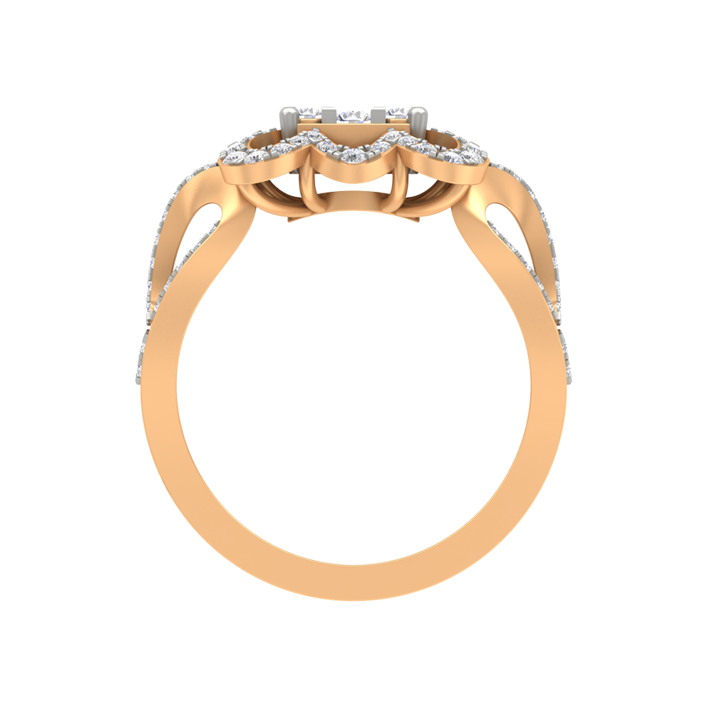 Zig Zag Squamous Cocktail Ring In 925 Sterling Silver - Twelve