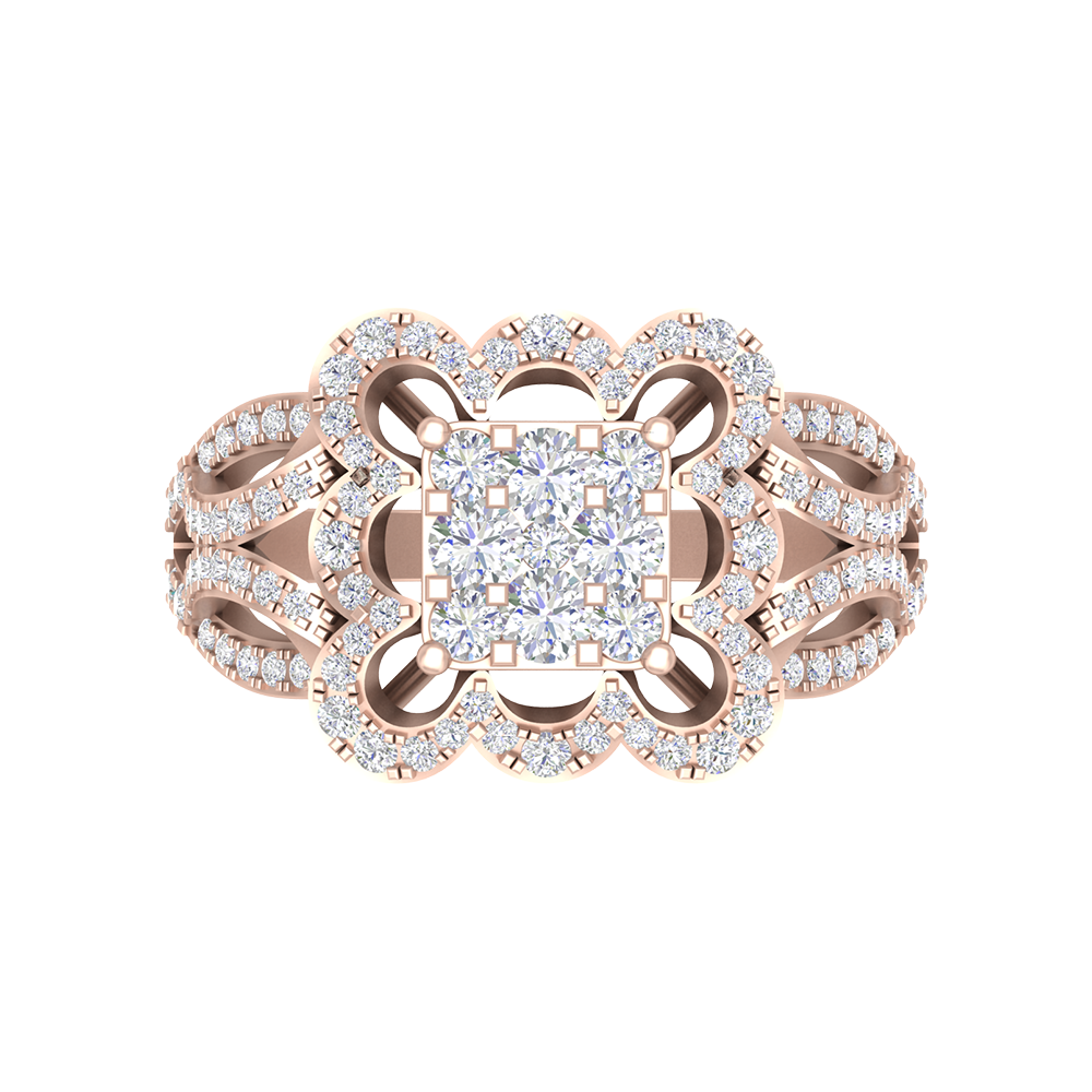 Zig Zag Squamous Cocktail Ring - Two