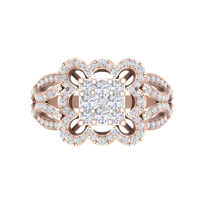 Zig Zag Squamous Cocktail Ring - Two