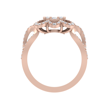 Zig Zag Squamous Cocktail Ring In 925 Sterling Silver - Four