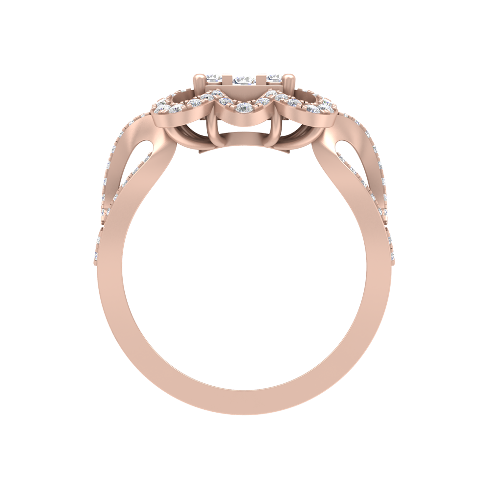 Zig Zag Squamous Cocktail Ring - Four