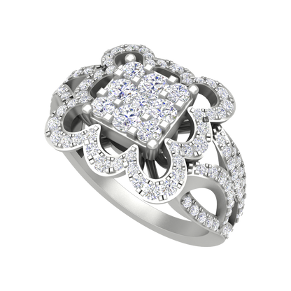 Zig Zag Squamous Cocktail Ring - Five
