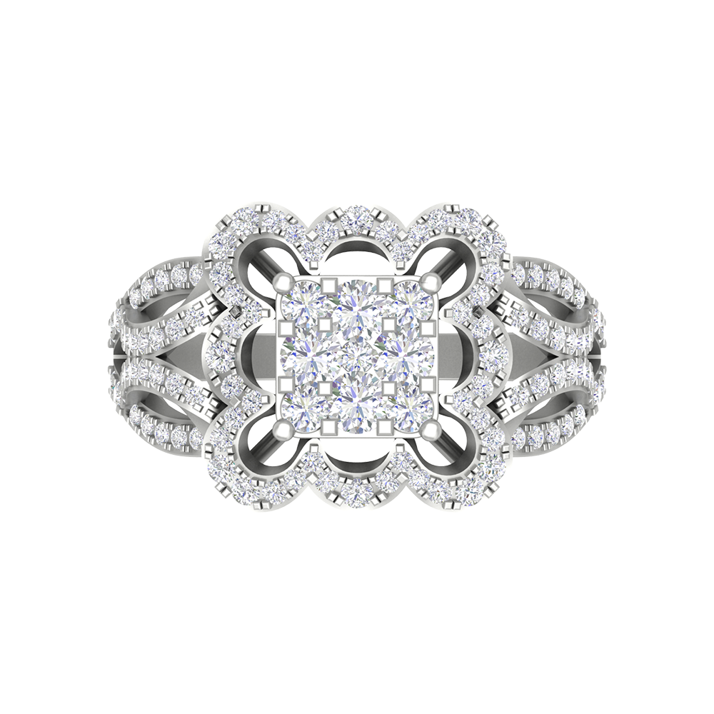 Zig Zag Squamous Cocktail Ring - Six