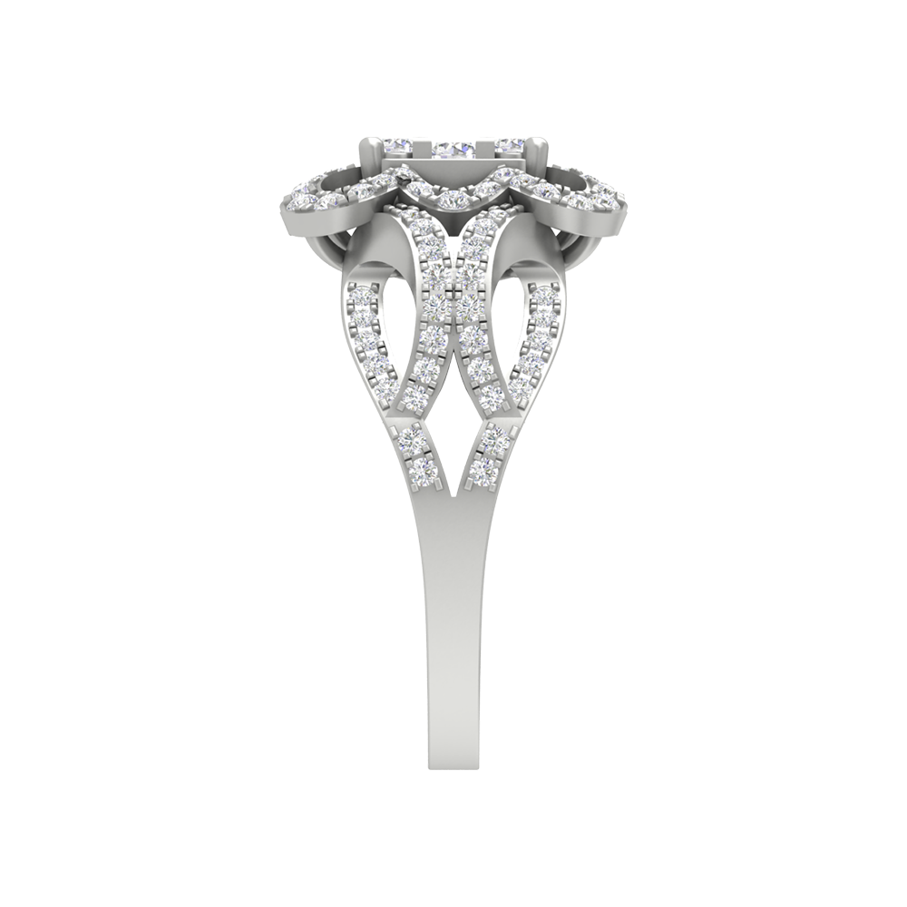 Zig Zag Squamous Cocktail Ring In 925 Sterling Silver - Seven