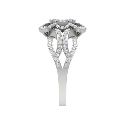 Zig Zag Squamous Cocktail Ring In 925 Sterling Silver - Seven