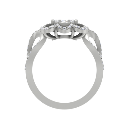 Zig Zag Squamous Cocktail Ring In 925 Sterling Silver - Eight