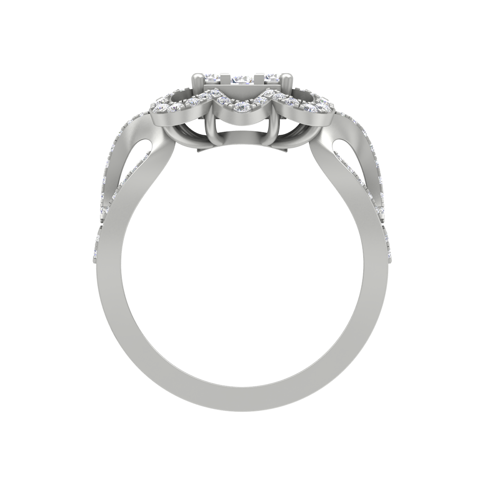 Zig Zag Squamous Cocktail Ring - Eight