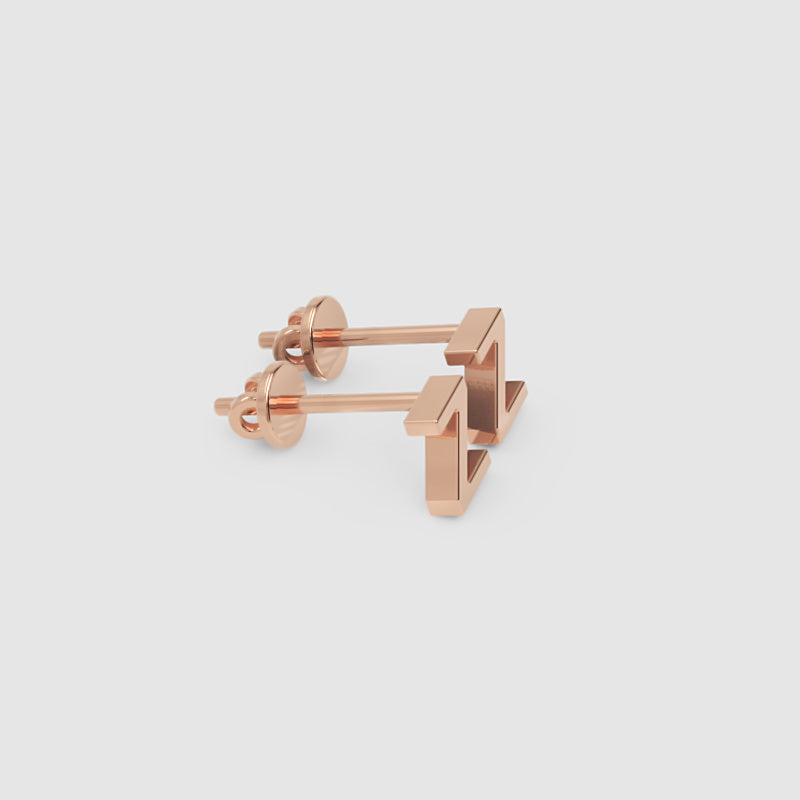 Gold Letter Z Stud Earrings - Four