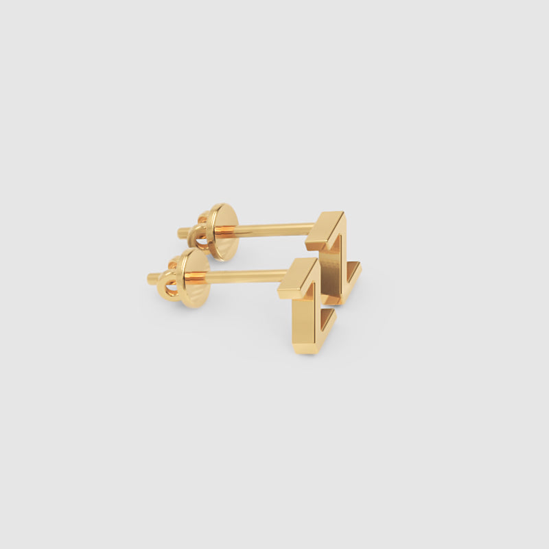 Gold Letter Z Stud Earrings - Six