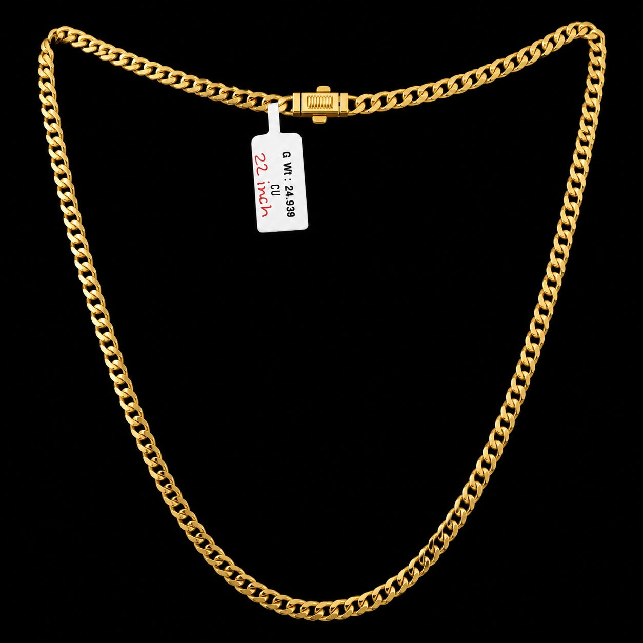 Cuban Link Chain Necklace With Box Clasp  22 Inch Curb Chain Necklace For Men And Women - Four