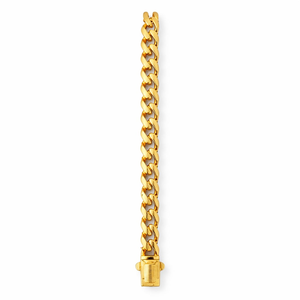 Men’s Gold Chain Bracelet Modern Cuban Curb Link Design - Four