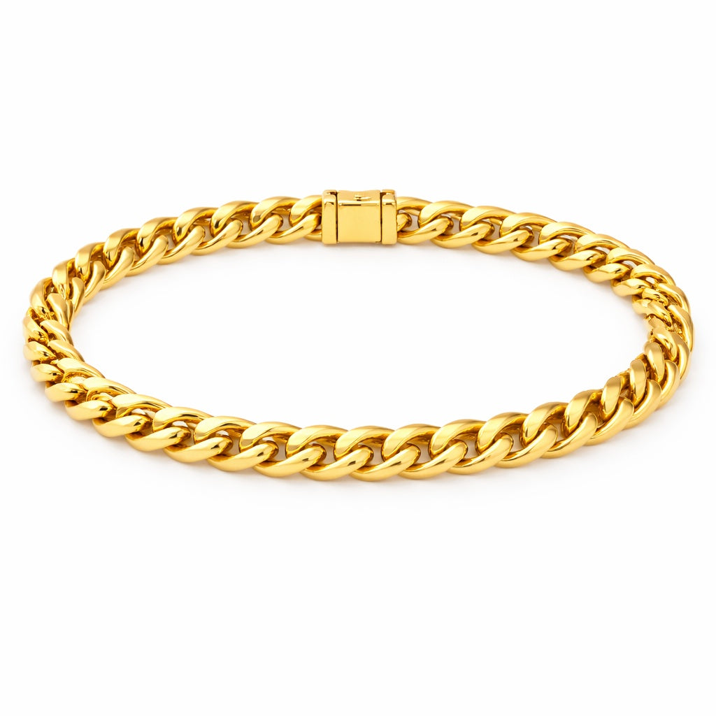 Flat Curb Link Chain Bracelet For Men And Women - Three