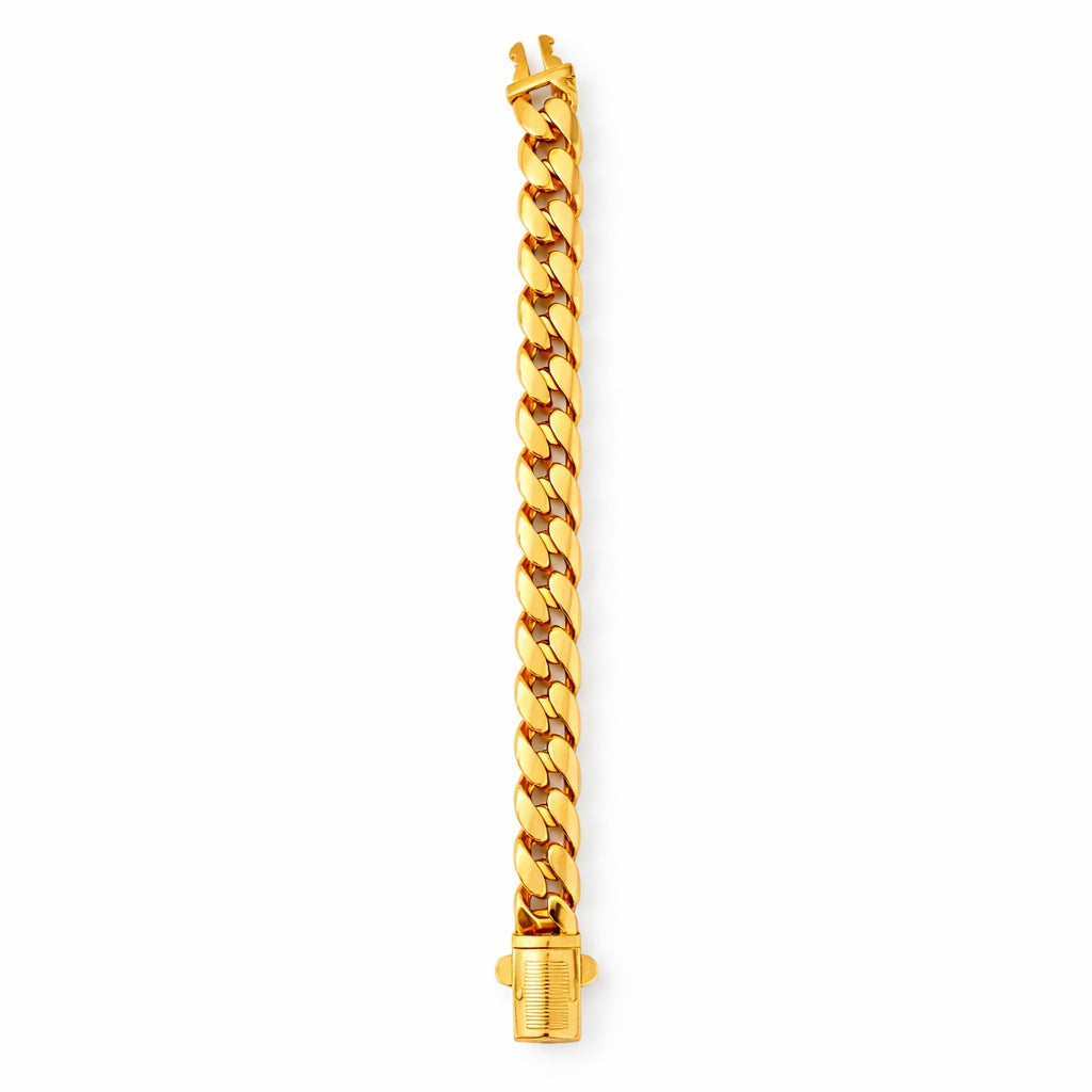 Gold Miami Cuban Bracelet For Men Bold Luxury Wrist Chain - Six