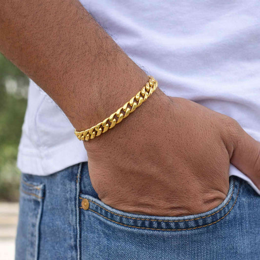 Cuban Link Chain Bracelet With Box Clasp - Two