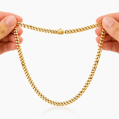 Cuban Link Chain Necklace 22 Inch 4Mm Width - Three