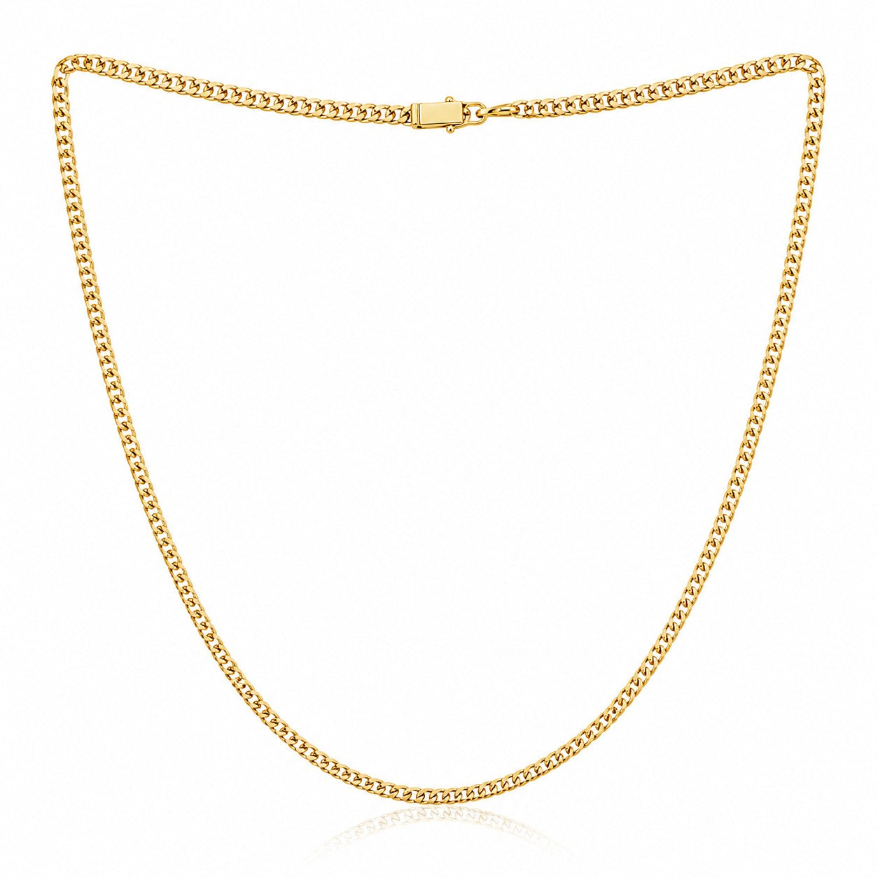 Cuban Link Chain Necklace With Box Clasp Closure - One