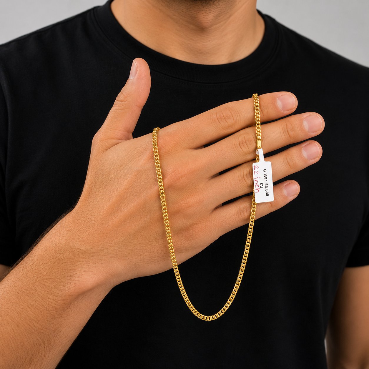 Cuban Link Chain Necklace With Box Clasp Closure - Three