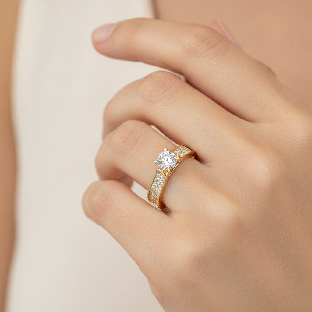 Unique Solitaire Ring - Thirteen