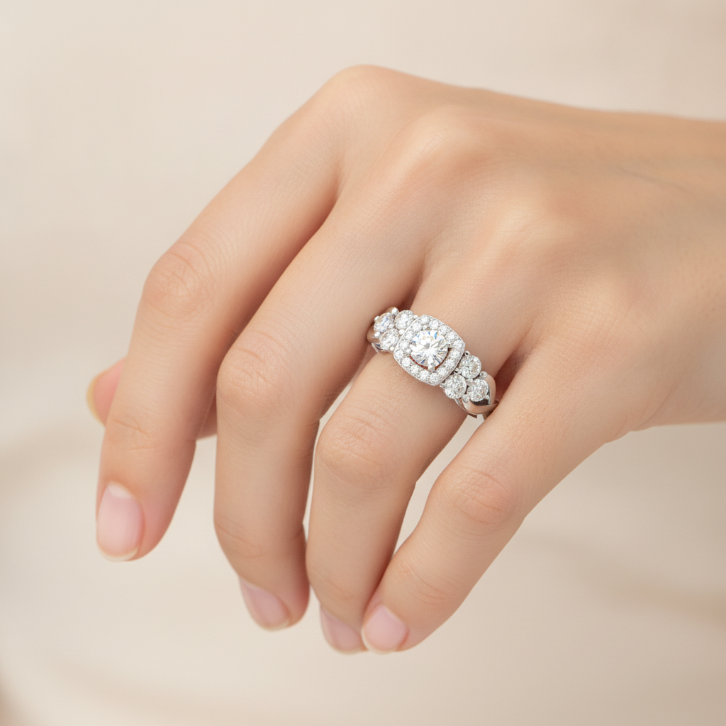 Loveable Halo Ring In 925 Sterling Silver - Thirteen