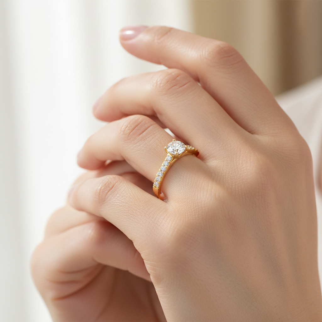 Yellow Gold Princess Diamond Wedding Ring