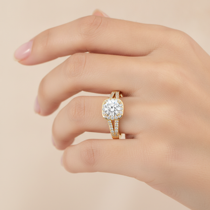 Irish Halo Ring In 925 Sterling Silver - Thirteen