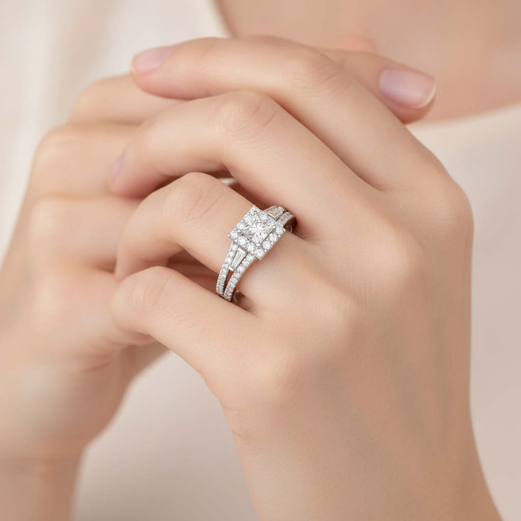 Genz Halo Ring In 925 Sterling Silver - Thirteen