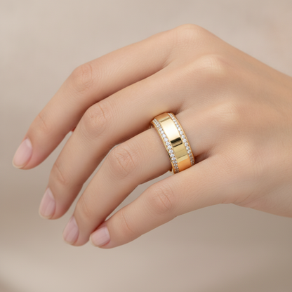 Precision Men's Broad Band Ring In 925 Sterling Silver - Thirteen