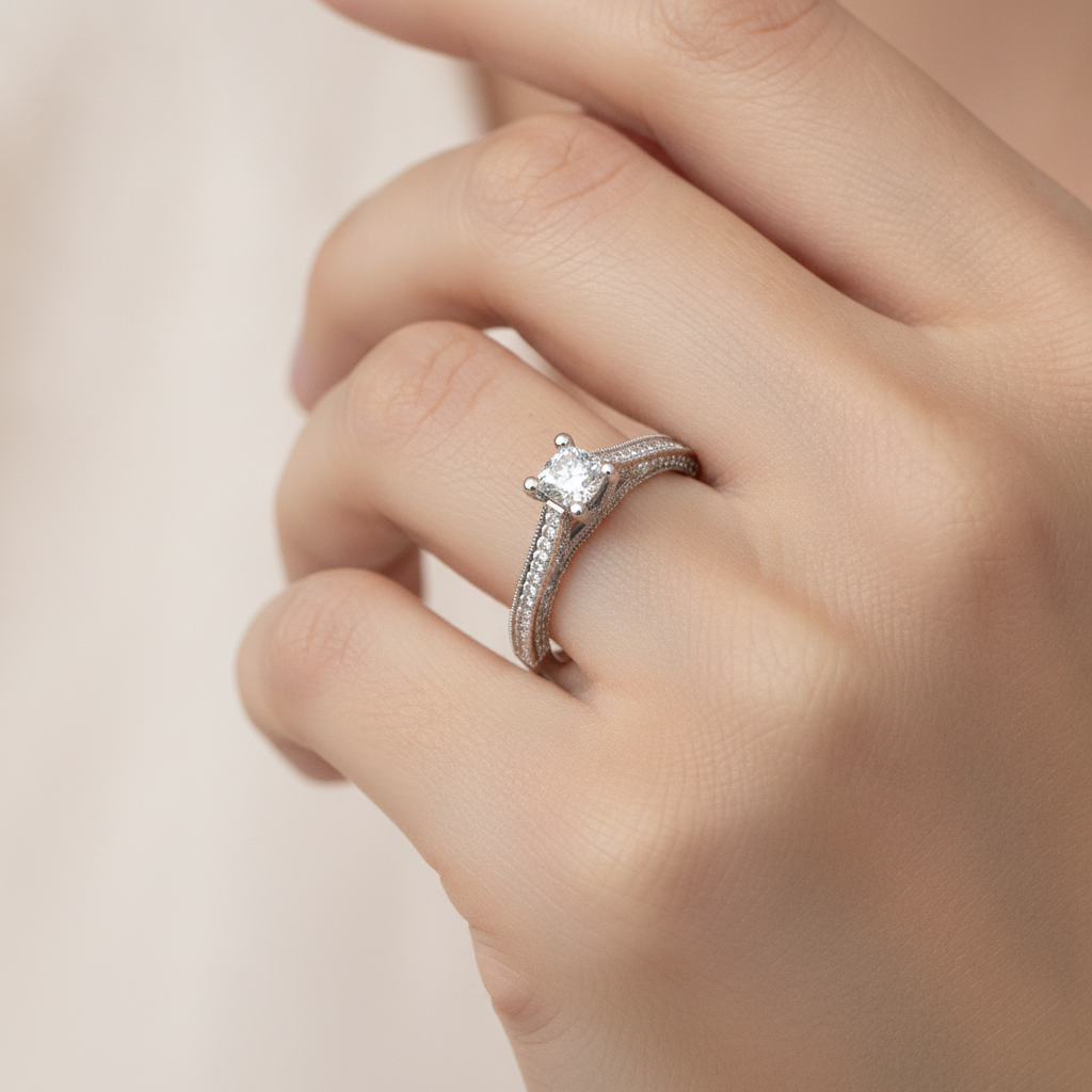The Confounding Solitaire Ring In 925 Sterling Silver - Thirteen