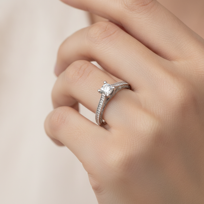 The Confounding Solitaire Ring In 925 Sterling Silver - Thirteen