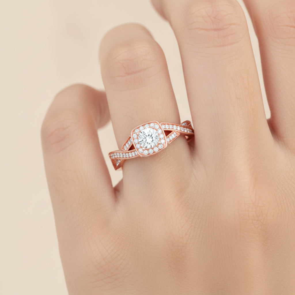 Slick Halo Ring In 925 Sterling Silver - Thirteen