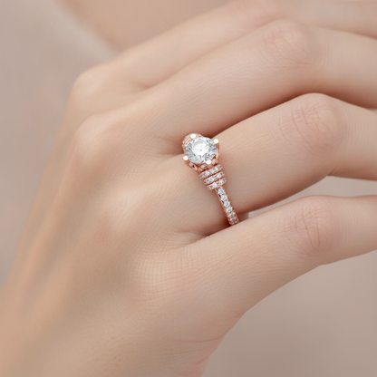 Wave Diamond Ring In 925 Sterling Silver - Thirteen