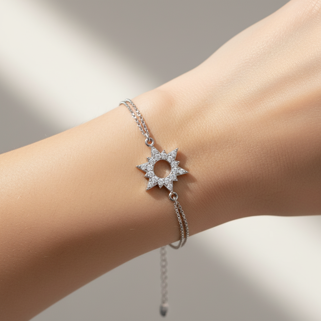 Starburst Halo Bracelet With Pav Crystals - Eight