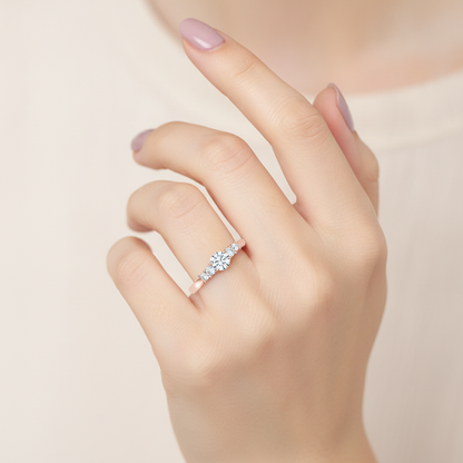 Subtle Statements Single Stone Ring In 925 Sterling Silver - Fourteen