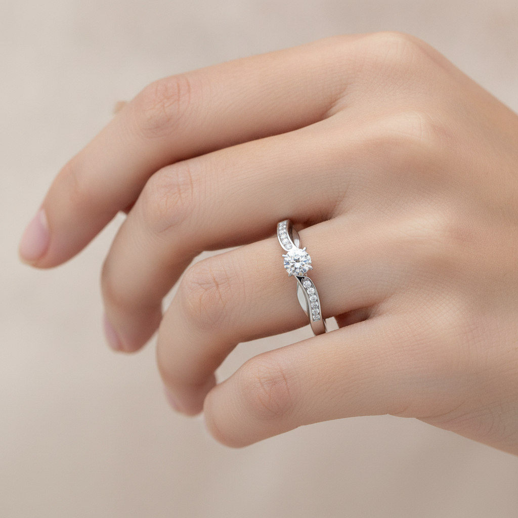 Intoxicating Solitaire Ring In 925 Sterling Silver - Thirteen