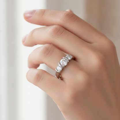 The Stylish Three Stone Ring - Thirteen