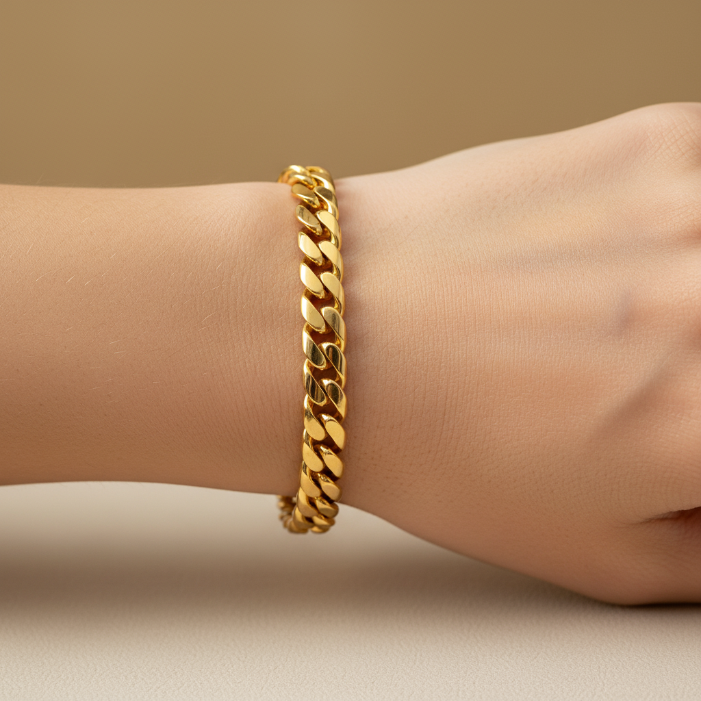 Gold Miami Cuban Bracelet For Men Bold Luxury Wrist Chain - Seven