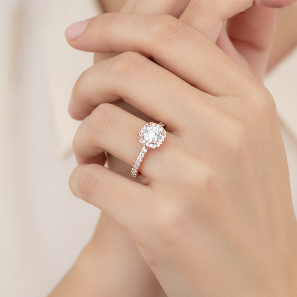 Clotish Halo Ring In 925 Sterling Silver - Thirteen