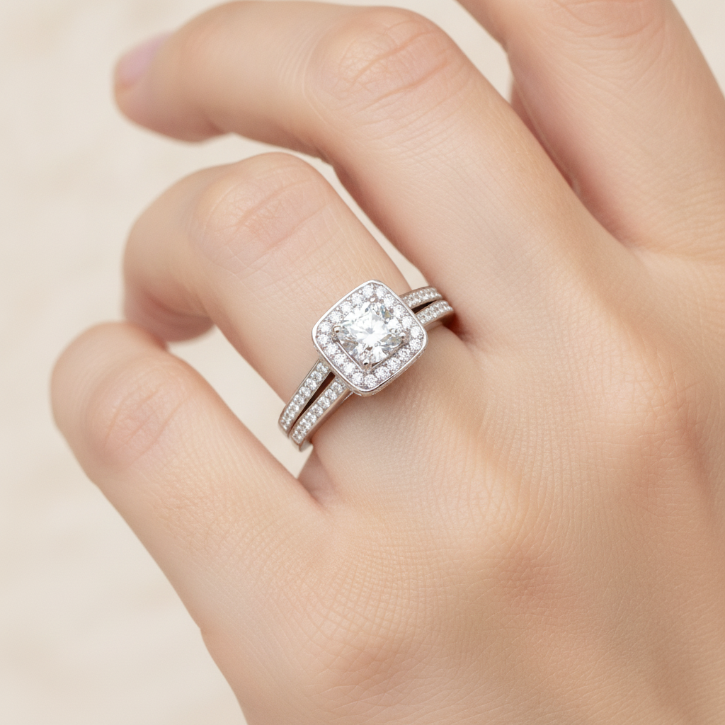 Outlandish Halo Ring In 925 Sterling Silver - Fourteen