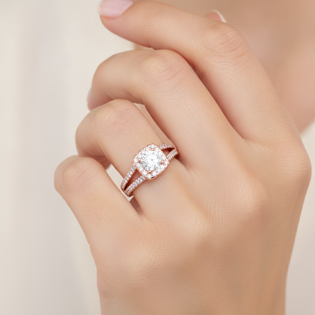 Lambent Bridal Ring Set In 925 Sterling Silver - Thirteen