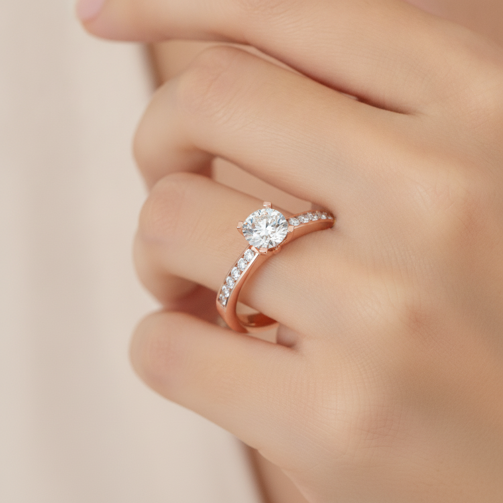 Shine Solitaire Ring In 925 Sterling Silver - Fourteen